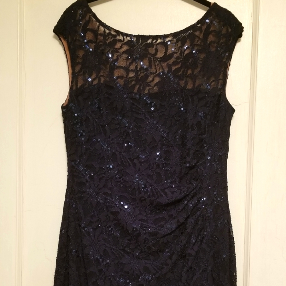 Lauren Ralph Lauren navy lace sleeveless dress